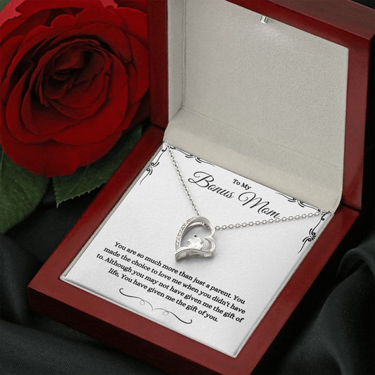 To My Bonus Mom - Chose To Love Me - Forever Love Necklace